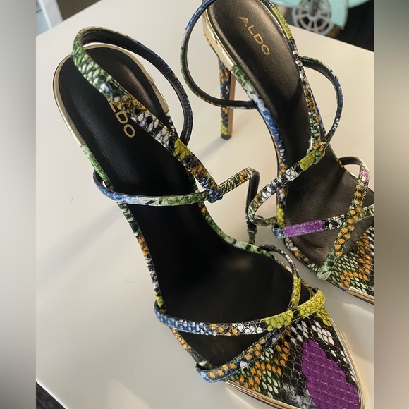 ALDO Multicolor Snake Skin Heels - Picture 6 of 9